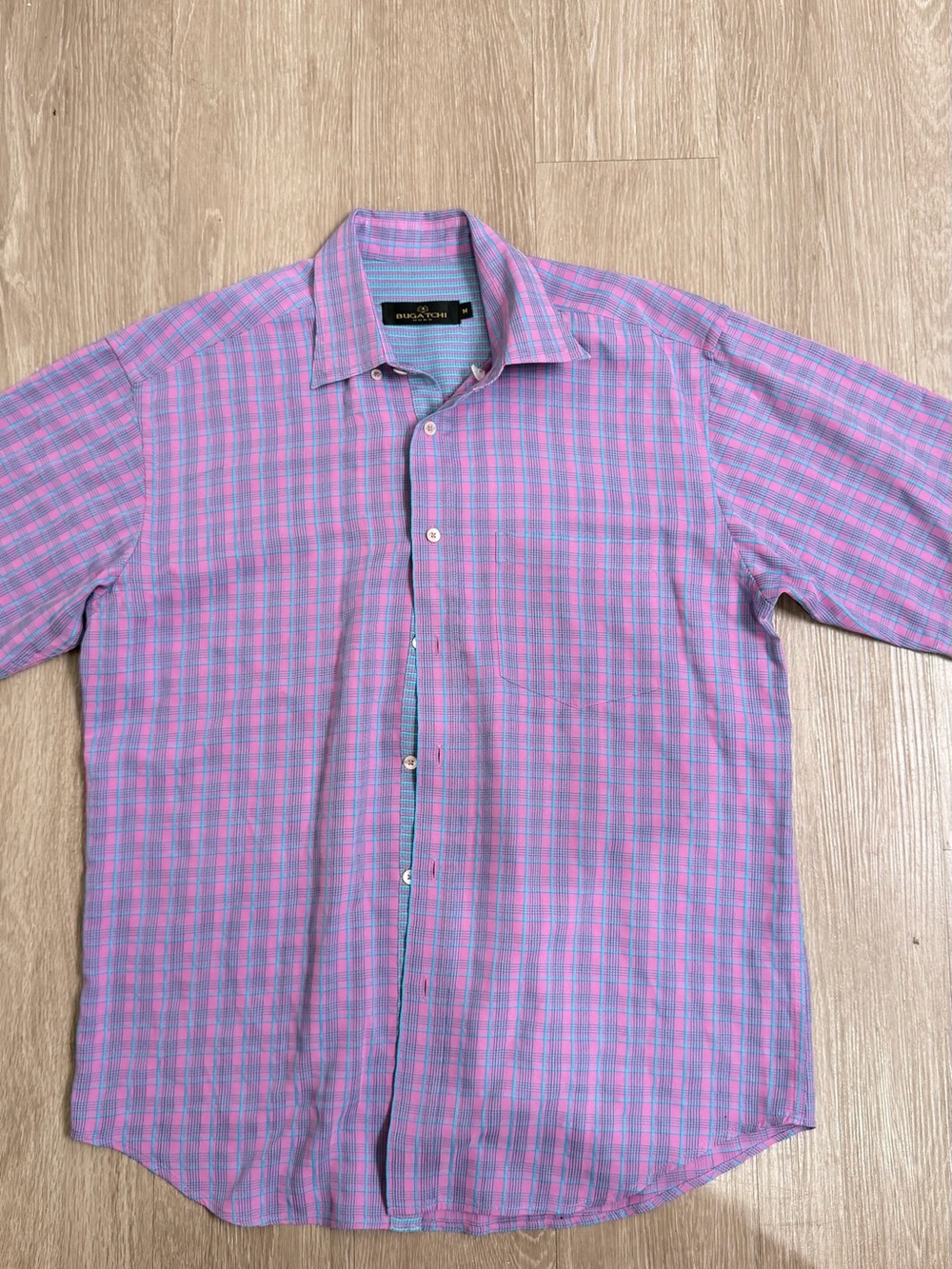 Bugatchi Pink & Lavender Plaid Button-Down Shirt

#167